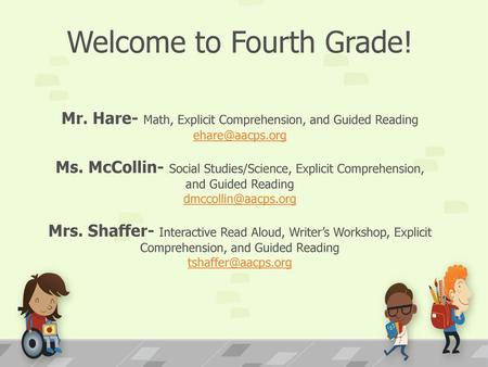 Welcome to Fourth Grade!