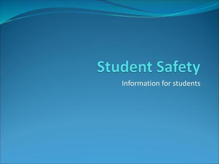 Information for students