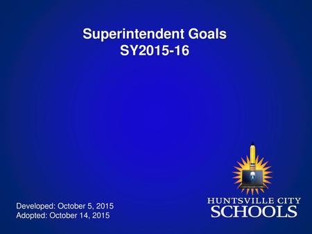 Superintendent Goals SY