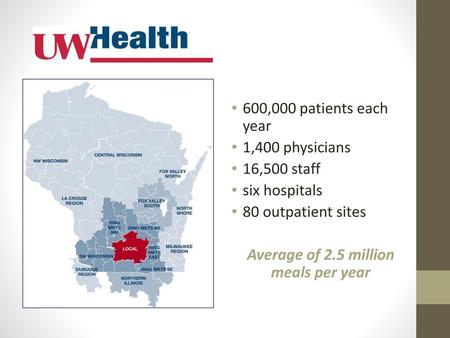 Average of 2.5 million meals per year