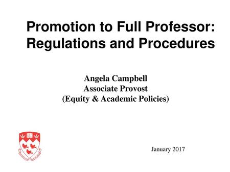 Promotion to Full Professor: Regulations and Procedures