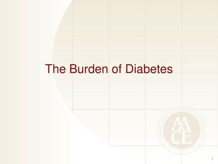 The Burden of Diabetes.