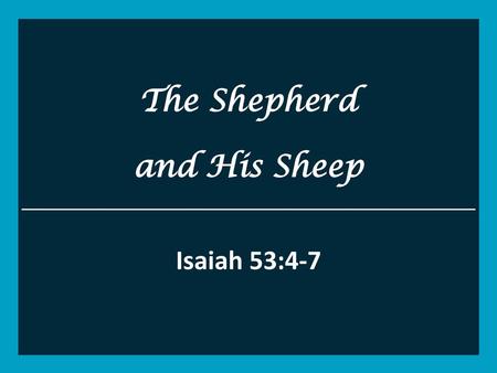 The Shepherd and His Sheep