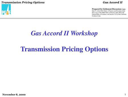 Transmission Pricing Options