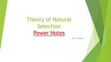 Theory of Natural Selection Power Notes