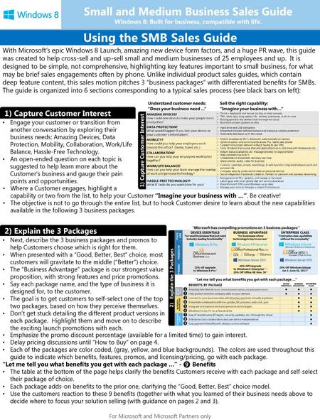 Using the SMB Sales Guide