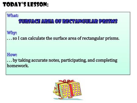 Surface area of rectangular prisms