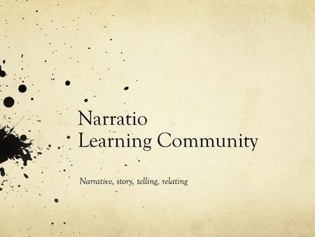 Narratio Learning Community