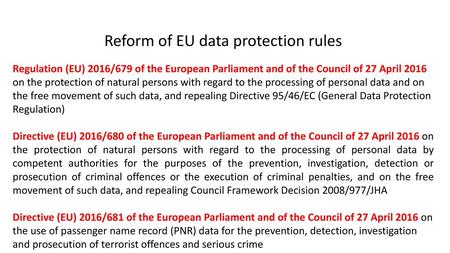 Reform of EU data protection rules