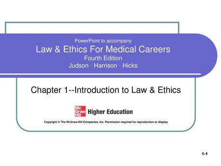 Chapter 1--Introduction to Law & Ethics