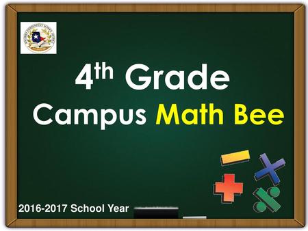 4th Grade Campus Math Bee