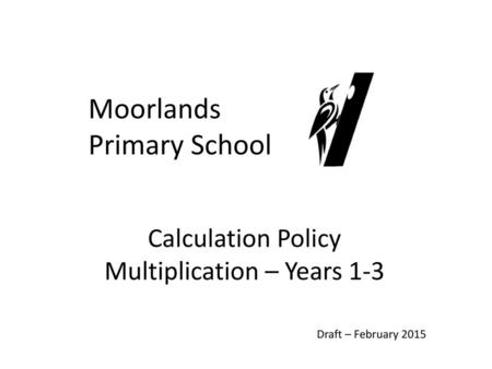 Calculation Policy Multiplication – Years 1-3