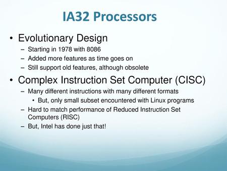 IA32 Processors Evolutionary Design