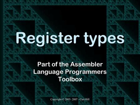 Part of the Assembler Language Programmers Toolbox