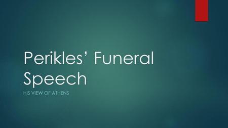 Perikles’ Funeral Speech