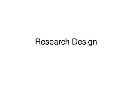 Research Design.