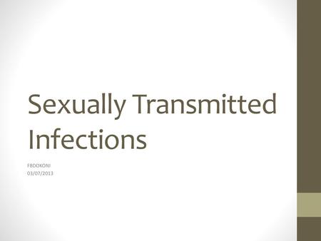 Sexually Transmitted Infections