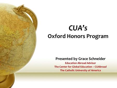 CUA’s Oxford Honors Program