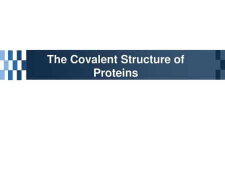 The Covalent Structure of Proteins