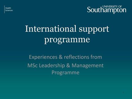 International support programme