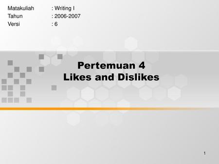 Pertemuan 4 Likes and Dislikes