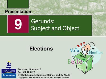 Gerunds: Subject and Object