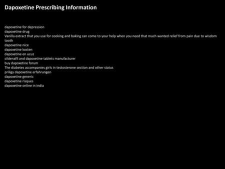 Dapoxetine Prescribing Information