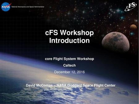 cFS Workshop Introduction