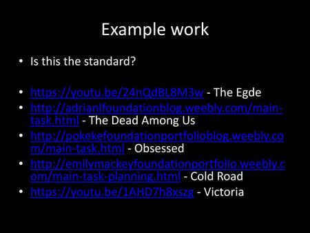 Example work Is this the standard?