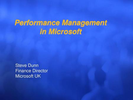 Performance Management in Microsoft