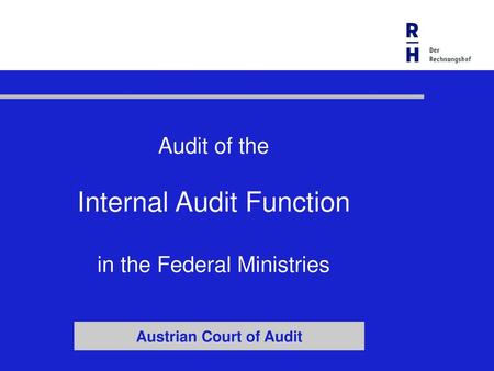 Audit of the Internal Audit Function in the Federal Ministries