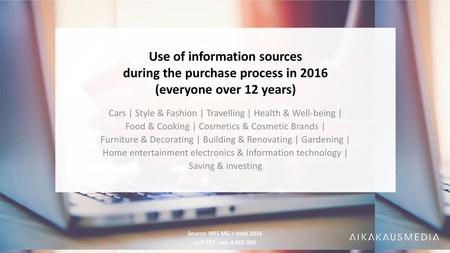 Use of information sources during the purchase process in 2016