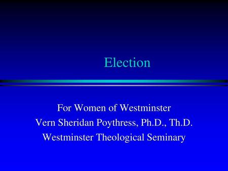 Election For Women of Westminster