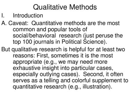 Qualitative Methods Introduction