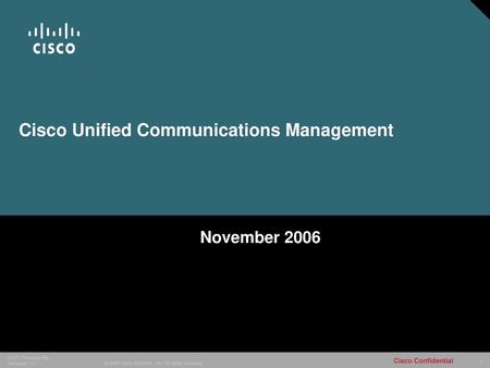 Cisco Unified Communications Management