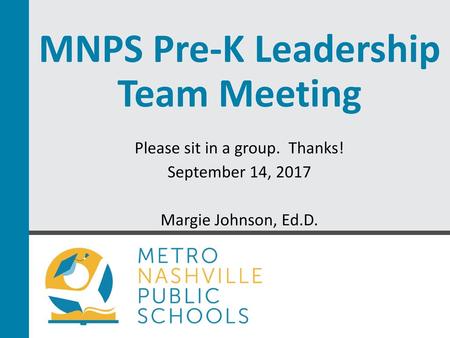 MNPS Pre-K Leadership Team Meeting