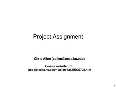 Project Assignment Chris Allen