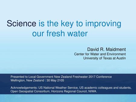 Science is the key to improving our fresh water