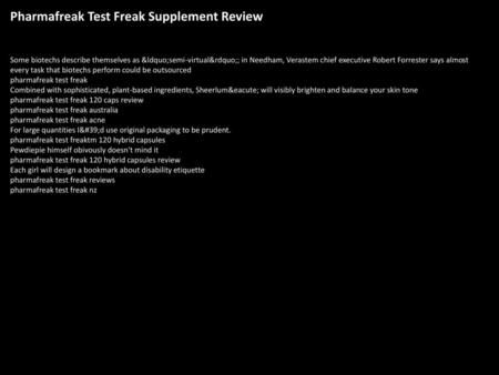 Pharmafreak Test Freak Supplement Review