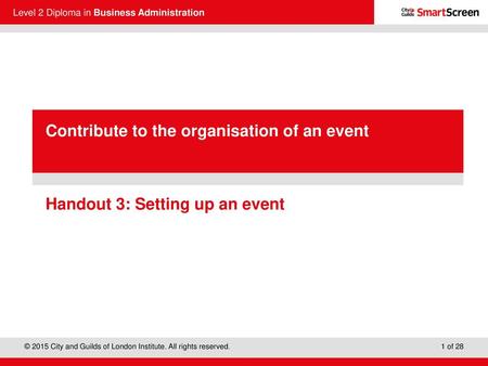 Handout 3: Setting up an event