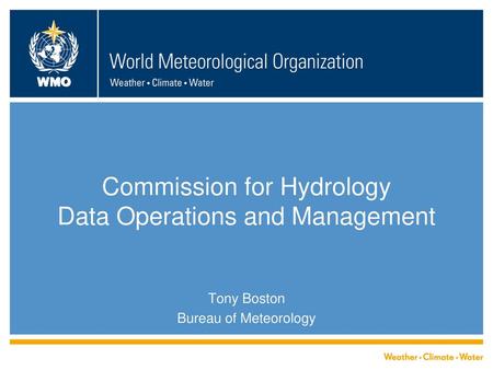 Commission for Hydrology Data Operations and Management