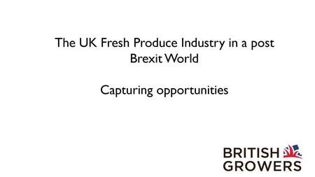 The UK Fresh Produce Industry in a post Brexit World