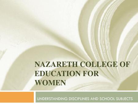 NAZARETH COLLEGE OF EDUCATION FOR WOMEN