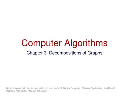 Chapter 3. Decompositions of Graphs