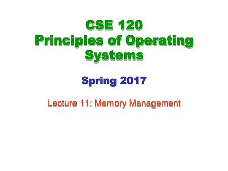 CSE 120 Principles of Operating