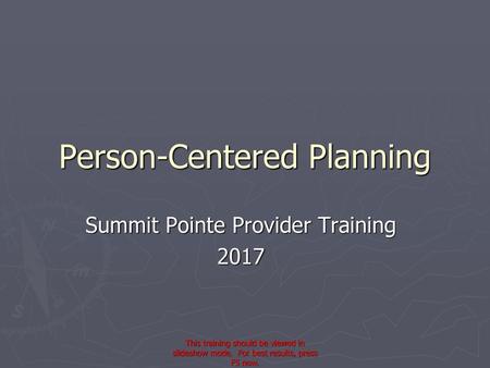 Person-Centered Planning