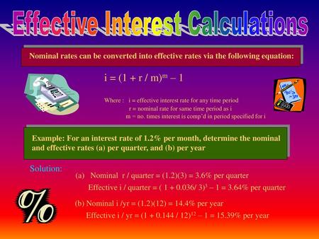 Effective Interest Calculations