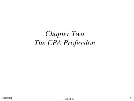 Chapter Two The CPA Profession