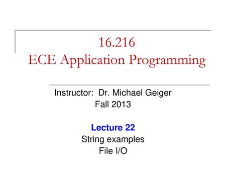 ECE Application Programming