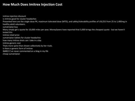 How Much Does Imitrex Injection Cost